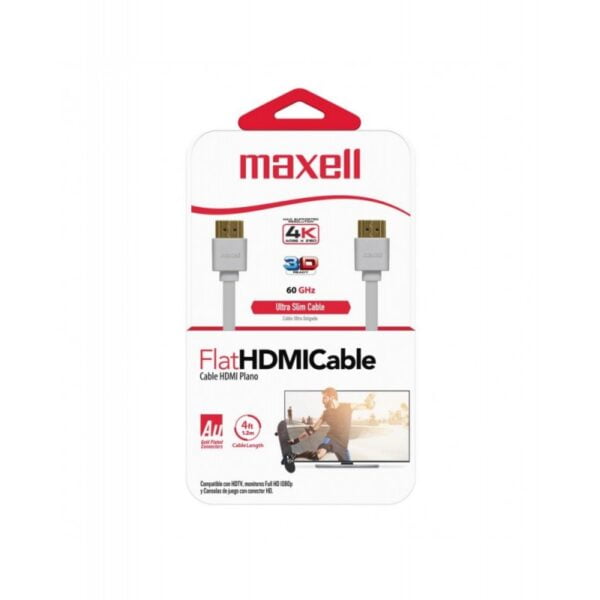 CABO HDMI 1.2MT 2.0v 4K SUPER FLAT HDMI MAXELL BRANCO