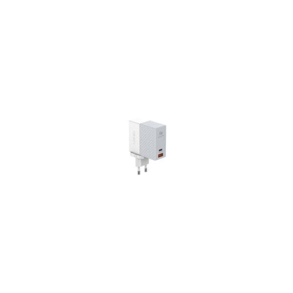 CARREGADOR LDNIO QC3.0 65W USB-C/USB-C BRANCO/CINZENTO  A2620C|