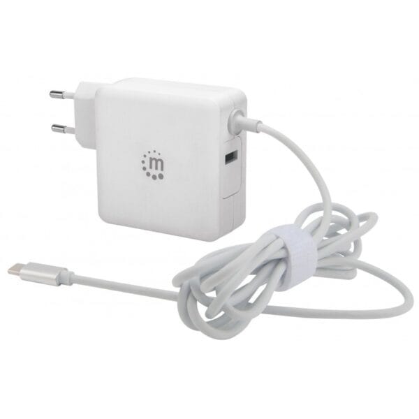 CARREGADOR USB-C (60W)  USB-A (5 V/2.4 A) MANHT BRANCA