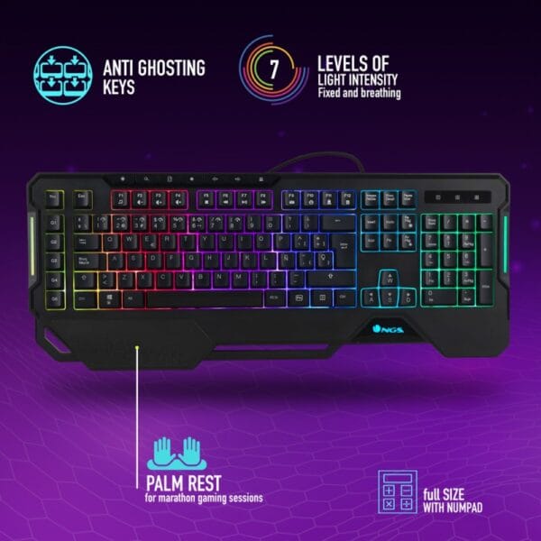 TECLADO NGS GAMING FULL RGB LAYOUT PROGRAMMABLE GKX-450