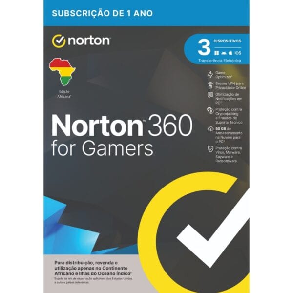 NORTON 360 FOR GAMERS 50GB AF 1 USER 3 DEVICE 12MO WRT DRMKEY FTP