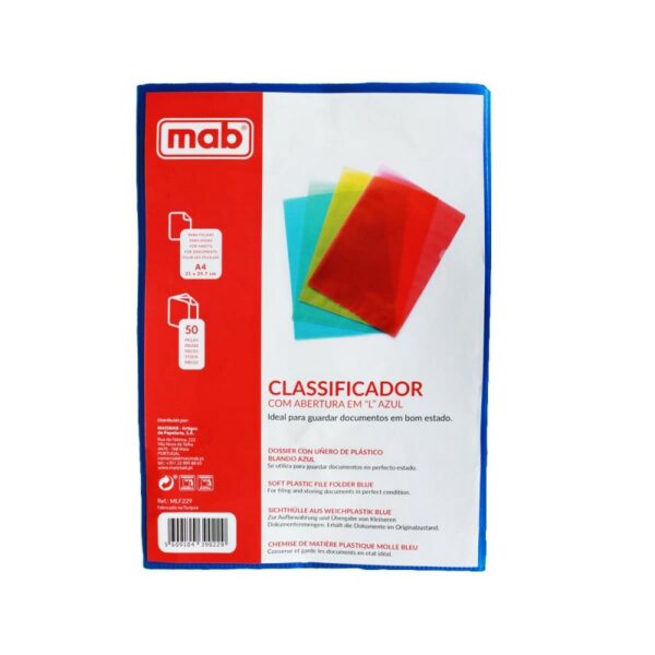 .ME CLASSIFICADOR A4 EM ?L?  MAB AZUL (1/50)