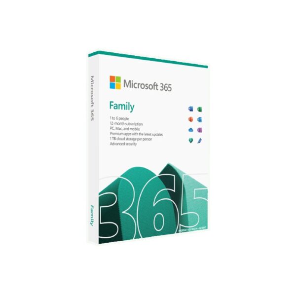 SW MS OFFICE 365 FAMÍLIA 6PC 1 ANO ESD - 4 + 1 OFERTA