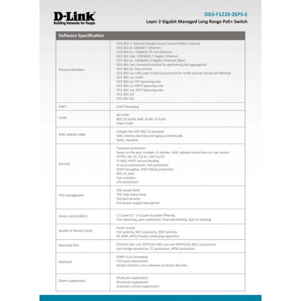 SWITCH 26 DLINK 10/100/1000 C/GESTÃO LONG RANGE 250M 24X POE 2X SFP 250W - Image 2