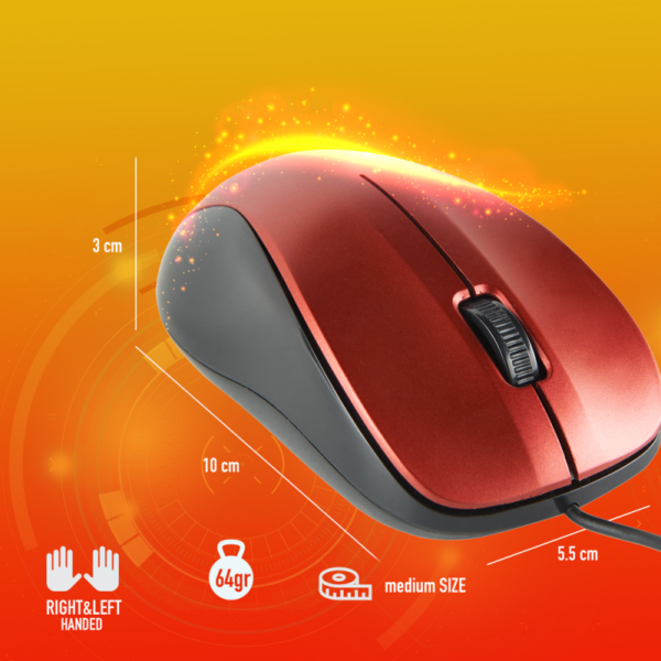 MOUSE NGS USB-OPTICO-DPI 1200 CREW RED